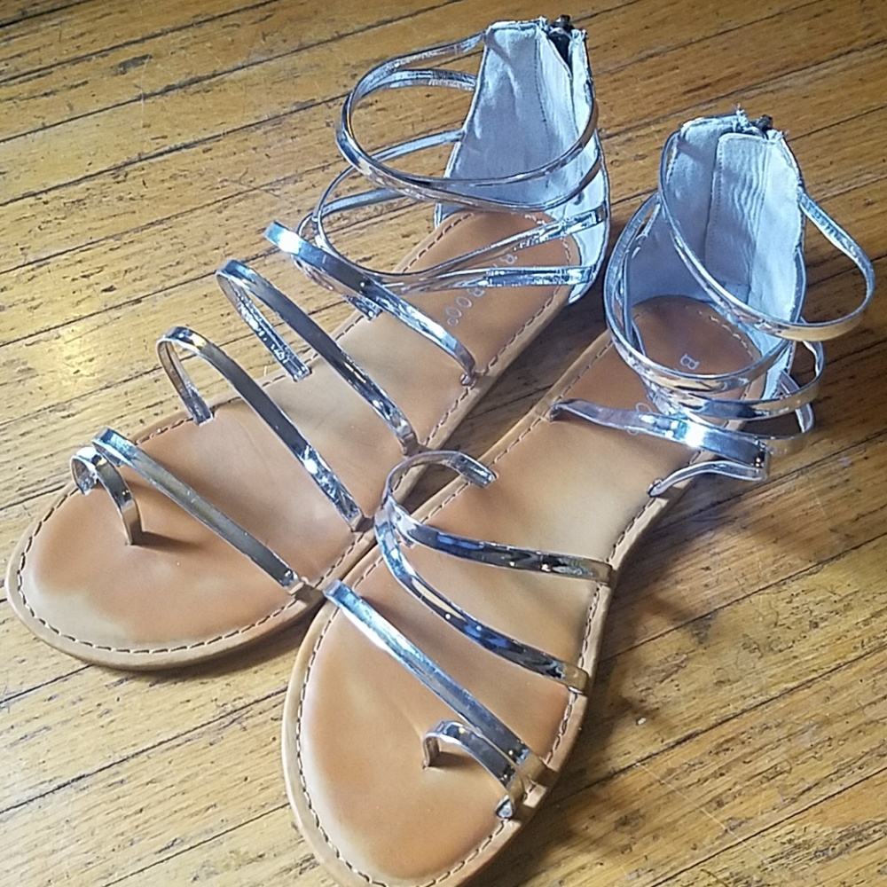 Bamboo silver gladiator sandals